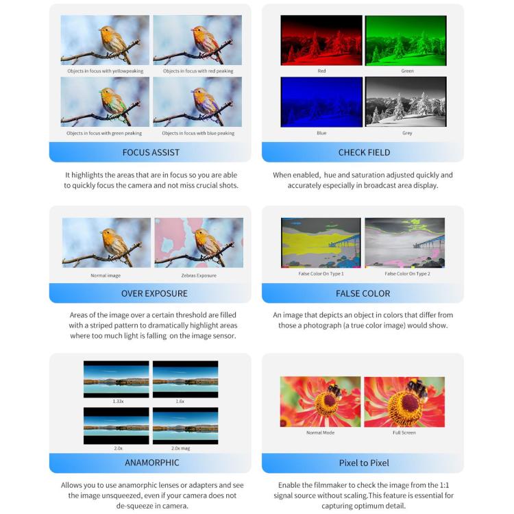 FEELWORLD T6 6 inch Camera Field Video Monitor Aluminium Housing 4K HDMI-compatible 1920x1080 IPS