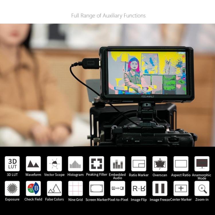 FEELWORLD FW568 Pro 6-inch 1200nit High Bright Camera DSLR Monitor 4K HDMI 60Hz IPS Screen