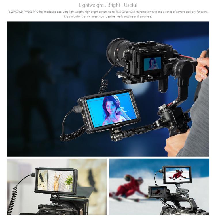 FEELWORLD FW568 Pro 6-inch 1200nit High Bright Camera DSLR Monitor 4K HDMI 60Hz IPS Screen