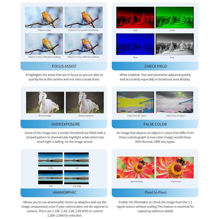 FEELWORLD FW759 Pro 7-inch Touch Screen Camera Field Video Monitor 4K HDMI-compatible 1280 x 800 IPS Screen