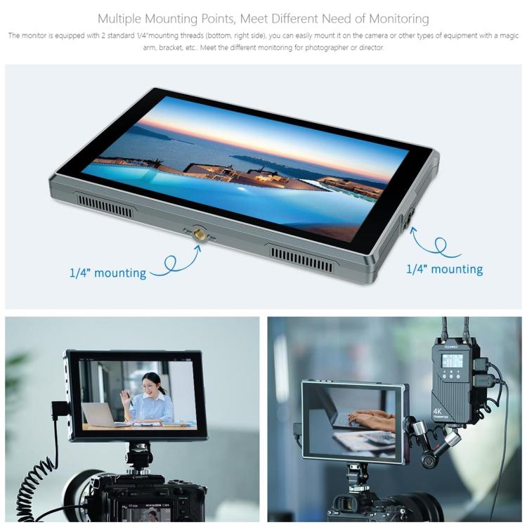 FEELWORLD FW759 Pro 7-inch Touch Screen Camera Field Video Monitor 4K HDMI-compatible 1280 x 800 IPS Screen