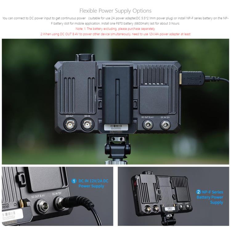 FEELWORLD SC6 6-inch 1500nit High Brightness Aluminium Filed Camera Video Monitor 3G SDI 4K HDMI-compatible 60Hz 1920 x 1080 IPS Screen