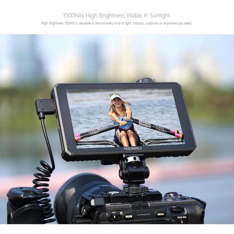 FEELWORLD SC6 6-inch 1500nit High Brightness Aluminium Filed Camera Video Monitor 3G SDI 4K HDMI-compatible 60Hz 1920 x 1080 IPS Screen