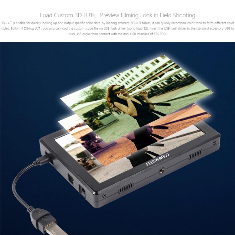 FEELWORLD T7S Pro 7-inch 2000nit High Brightness Filed Camera Video Monitor 3G SDI 4K 60Hz HDMI-compatible 1920 x 1200 IPS Screen