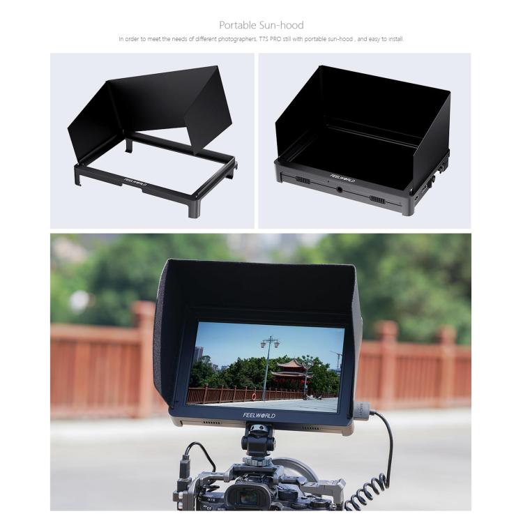 FEELWORLD T7S Pro 7-inch 2000nit High Brightness Filed Camera Video Monitor 3G SDI 4K 60Hz HDMI-compatible 1920 x 1200 IPS Screen