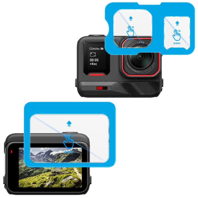 imak Tempered Glass Film with Camera Lens Film, Self-positioning Version, For Insta360 Ace Pro 2, For Insta360 Ace Pro