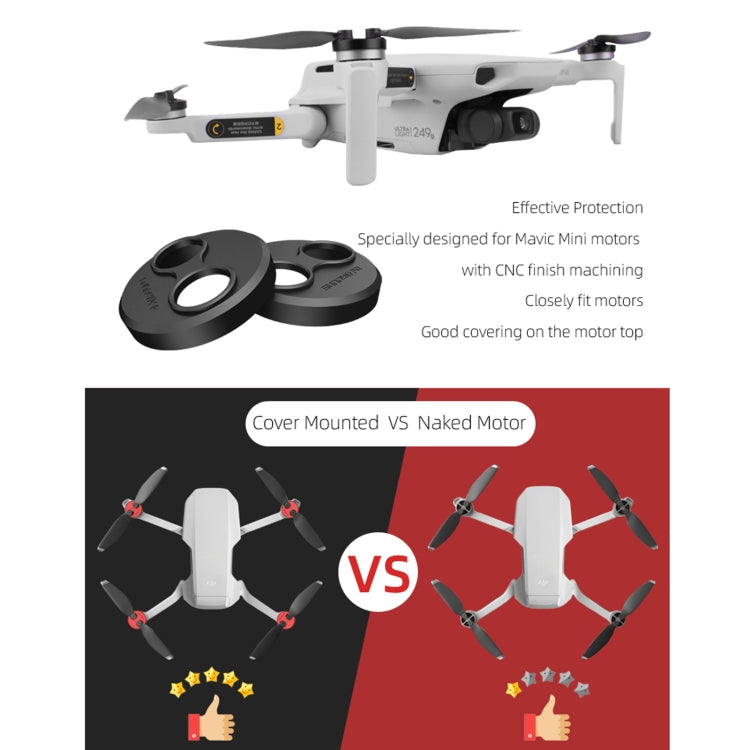 Sunnylife MM-Q9239 Dust-proof Waterproof Aluminum Alloy Motor Cover for DJI Mavic Mini / Mini 2