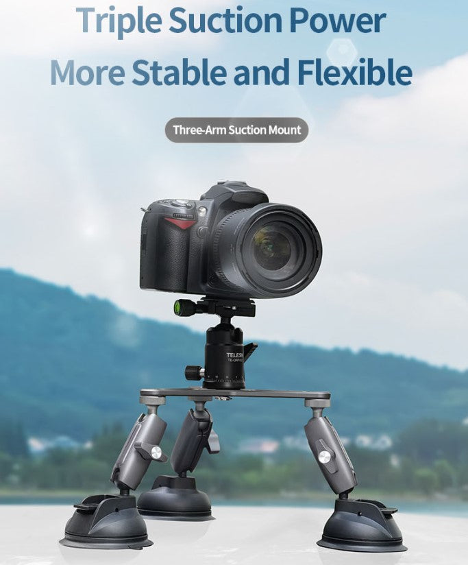 Extra Large Triple Suction Cup Mount for GoPro