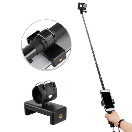 0.9m Extendable Aluminum Alloy Selfie Stick with Tripod and Phone Clip for GoPro