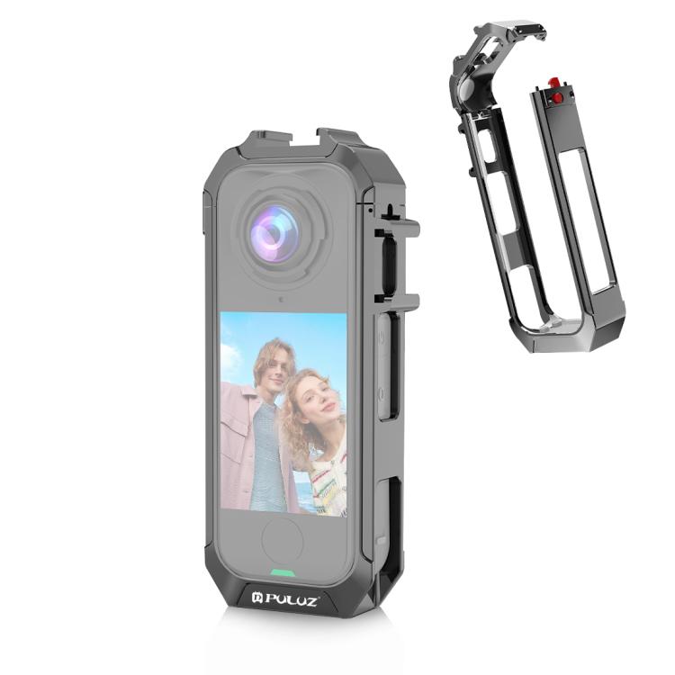 For Insta360 X4 Air PULUZ Metal Protective Cage Rig Housing Frame with Expand Cold Shoe Base, For Insta360 X4 Air