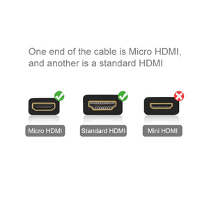 PULUZ Video 19 Pin HDMI to Micro HDMI Cable for GoPro Hero11 Black / HERO10 Black / HERO9 Black /8 Black /7 /6 /5 /4 /3+ /3, Sony, LG, Panasonic, Canon, Nikon, Smartphones and Cameras, Length: 1.5m, HDMI Cable for Gopro