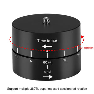 PULUZ 360 Degrees Panning Rotation 60 Minutes Time Lapse Stabilizer Tripod Head Adapter for GoPro HERO12 Black /11 Black /10 Black / 9 Black /8 Black / HERO7 /6 /5 /5 Session /4 Session /4 /3+ /3 /2 /1, Xiaoyi and Other Action Cameras, 60 Minutes