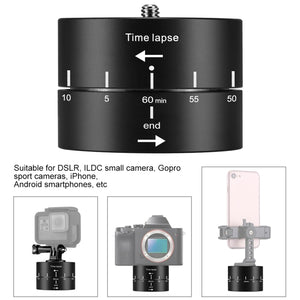 PULUZ 360 Degrees Panning Rotation 60 Minutes Time Lapse Stabilizer Tripod Head Adapter for GoPro HERO12 Black /11 Black /10 Black / 9 Black /8 Black / HERO7 /6 /5 /5 Session /4 Session /4 /3+ /3 /2 /1, Xiaoyi and Other Action Cameras, 60 Minutes