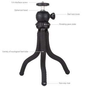 PULUZ Mini Octopus Flexible Tripod Holder with Ball Head for SLR Cameras, GoPro, Cellphone, Size: 25cmx4.5cm, 25cm Tripod(US), 25cm Tripod