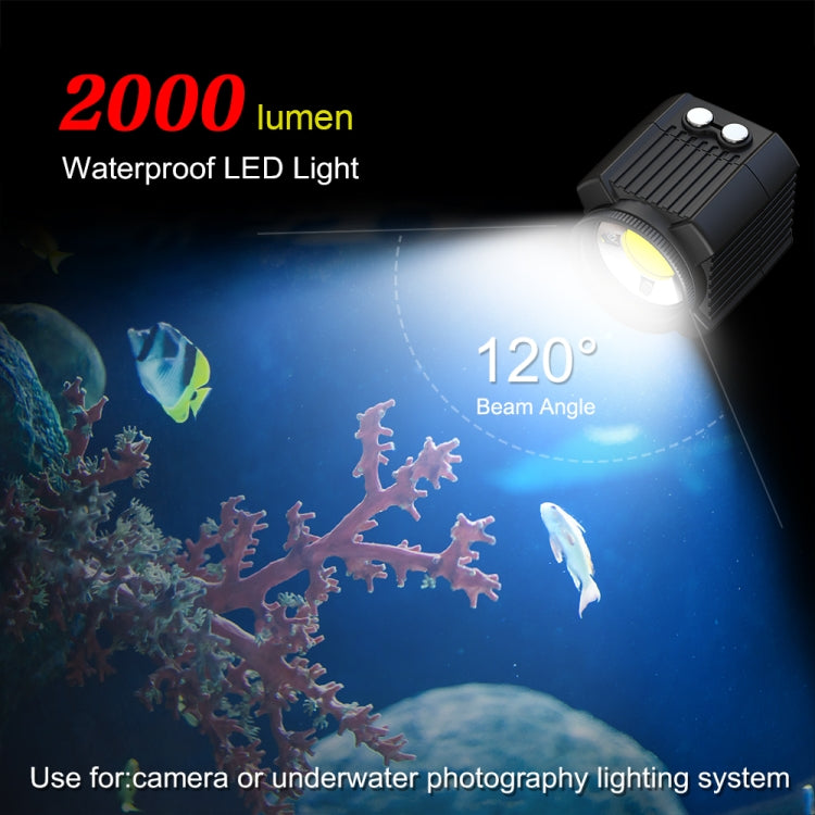 PULUZ 60m Underwater LED Photography Fill Light 7.4V/1100mAh Diving Light for GoPro, Insta360, DJI and Other Action Cameras, 7.4V/1100mAh