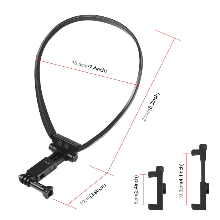 PULUZ Lazy Adjustable Neck Bracket for GoPro Action Camera Smartphones