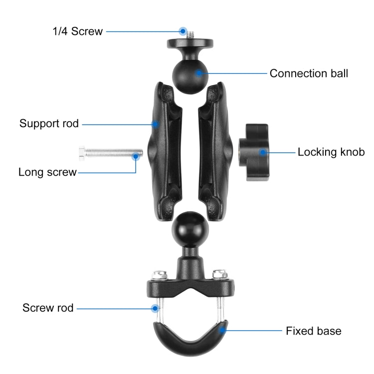 PULUZ Motorcycle Handlebar Fixed Mount U-Bolt Base Holder for GoPro and Other Action Cameras, Handlebar Mount