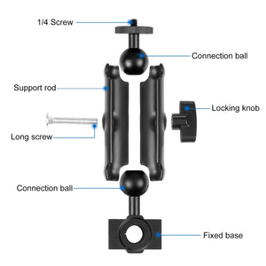 PULUZ Motorcycle Holder Rearview Mirror Fixed Mount for GoPro and Other Action Cameras, Rearview Mirror Mount