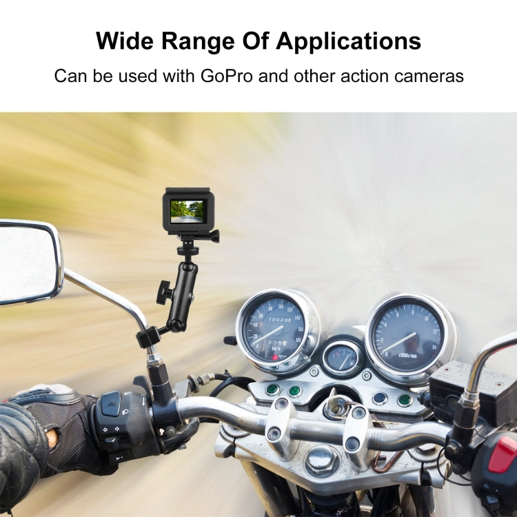 PULUZ Motorcycle Holder Rearview Mirror Fixed Mount for GoPro and Other Action Cameras, Rearview Mirror Mount