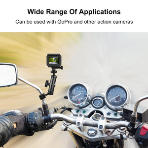 PULUZ Motorcycle Holder Rearview Mirror Fixed Mount for GoPro and Other Action Cameras, Rearview Mirror Mount