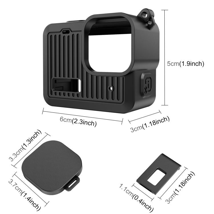 For GoPro HERO 2024 PULUZ Silicone Protective Case Side Interface Cover with Wrist Strap & Lens Cover