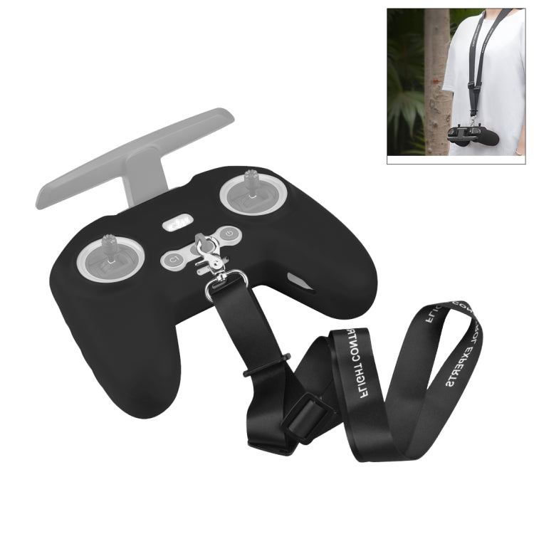 For DJI FPV Combo Remote Control PULUZ Silicone Protective Case with Neck Strap, For DJI FPV Combo Remote Control with Neck Strap