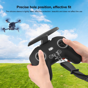 For DJI FPV Combo Remote Control PULUZ Silicone Protective Case with Neck Strap, For DJI FPV Combo Remote Control with Neck Strap