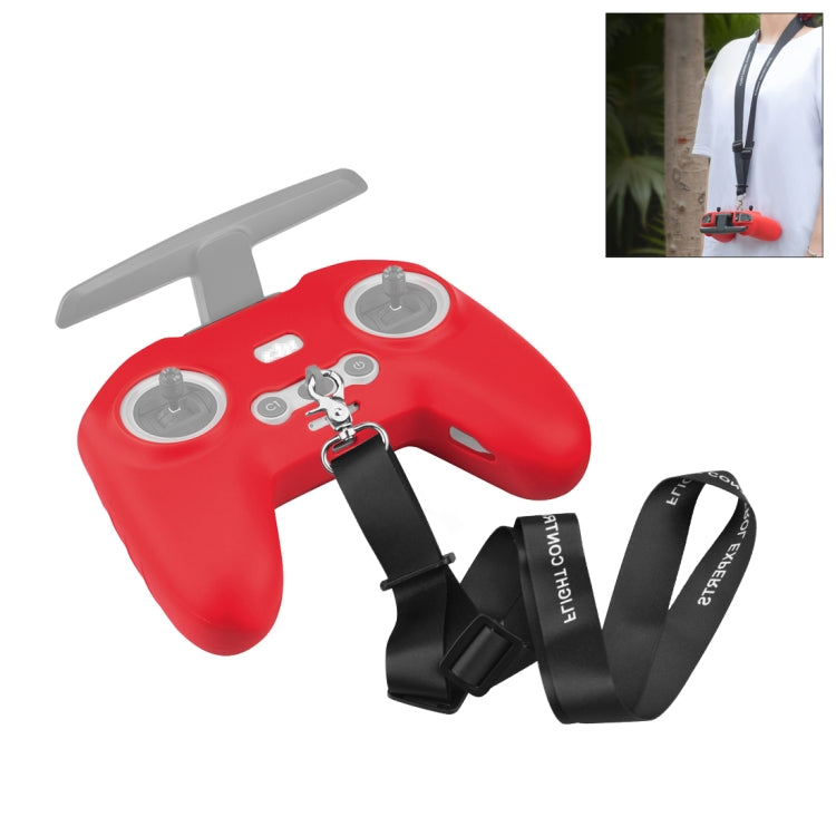 For DJI FPV Combo Remote Control PULUZ Silicone Protective Case with Neck Strap, For DJI FPV Combo Remote Control with Neck Strap