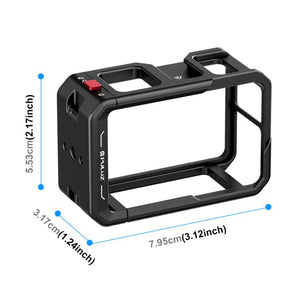 For DJI Osmo Action 5 Pro / 4 / 3 PULUZ All-inclusive Aluminum Alloy Cage Expansion Adapter Frame with Lens Cover, For DJI Osmo Action 5 Pro / 4 / 3