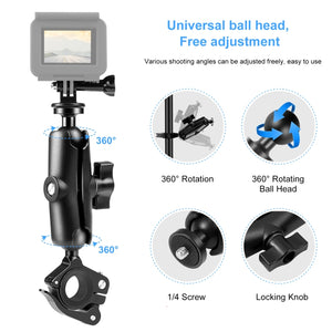 PULUZ Motorcycle O-Clip Quick Release Clamp Handlebar Fixed Mount Holder for GoPro and Other Action Cameras, O-Clip Mount