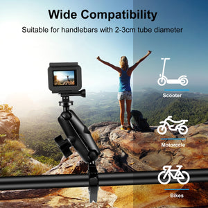 PULUZ Motorcycle O-Clip Quick Release Clamp Handlebar Fixed Mount Holder for GoPro and Other Action Cameras, O-Clip Mount