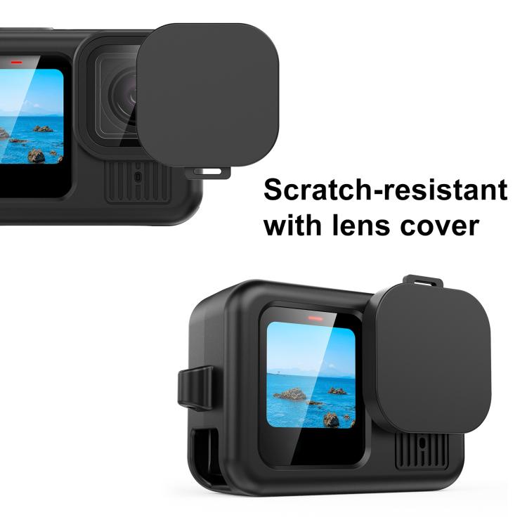 For GoPro HERO13 Black PULUZ Silicone Protective Case Cover with Wrist Strap & Lens Cover, For GoPro HERO13 Black