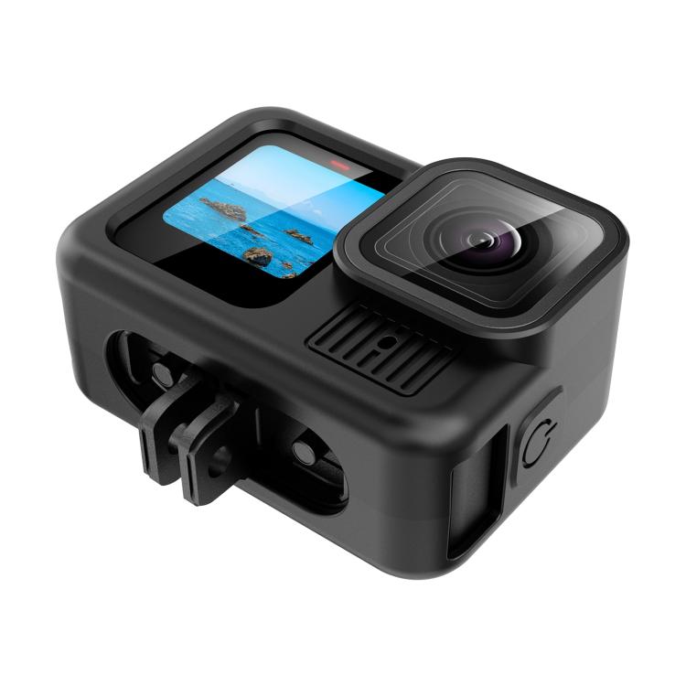 For GoPro HERO13 Black PULUZ Silicone Protective Case Side Interface Cover with Wrist Strap & Lens Cover, For GoPro HERO13 Black Silicone Case + Side Cover