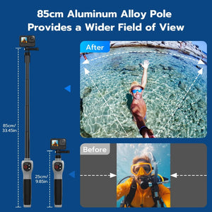 Remote Control Underwater Selfie Stick for GoPro HERO 13/12/11/10/9/8/MAX