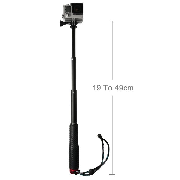 Handheld 49cm Extendable Pole Monopod with Screw for GoPro, Insta360, DJI and Other Action Cameras