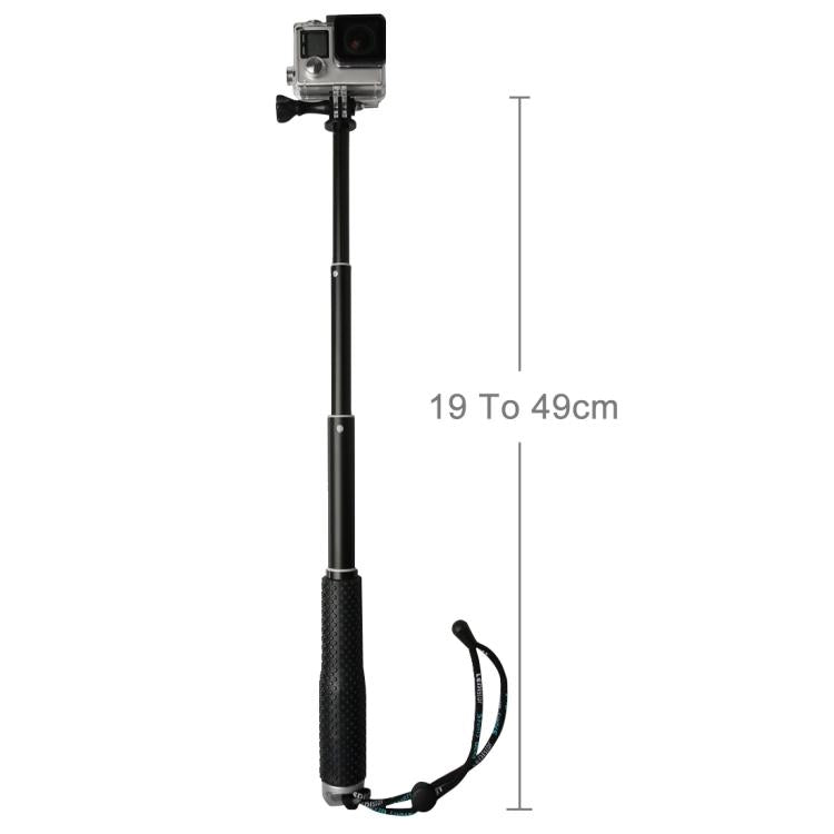 Handheld 49cm Extendable Pole Monopod with Screw for GoPro, Insta360, DJI and Other Action Cameras, Max Length: 49cm(Silver), Max Length: 49cm(Red), Max Length: 49cm(Blue), Max Length: 49cm(Gold), Max Length: 49cm(Green), Max Length: 49cm(Orange)