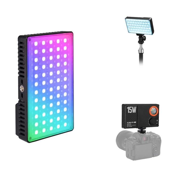 VLOGLITE K15RGB Photography Studio Camera Lamp 15W Full Color Fill Light RGB LED Video Light