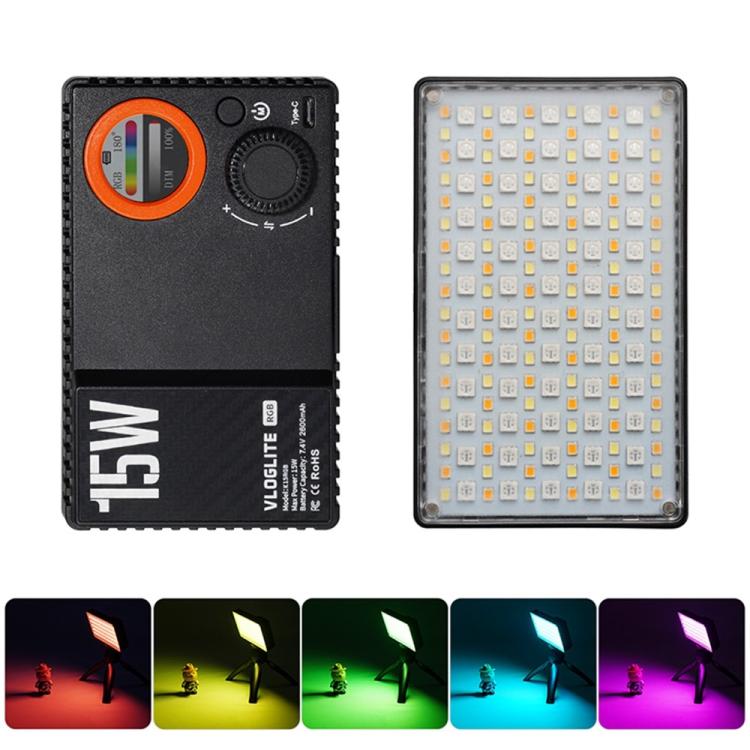 VLOGLITE K15RGB Photography Studio Camera Lamp 15W Full Color Fill Light RGB LED Video Light