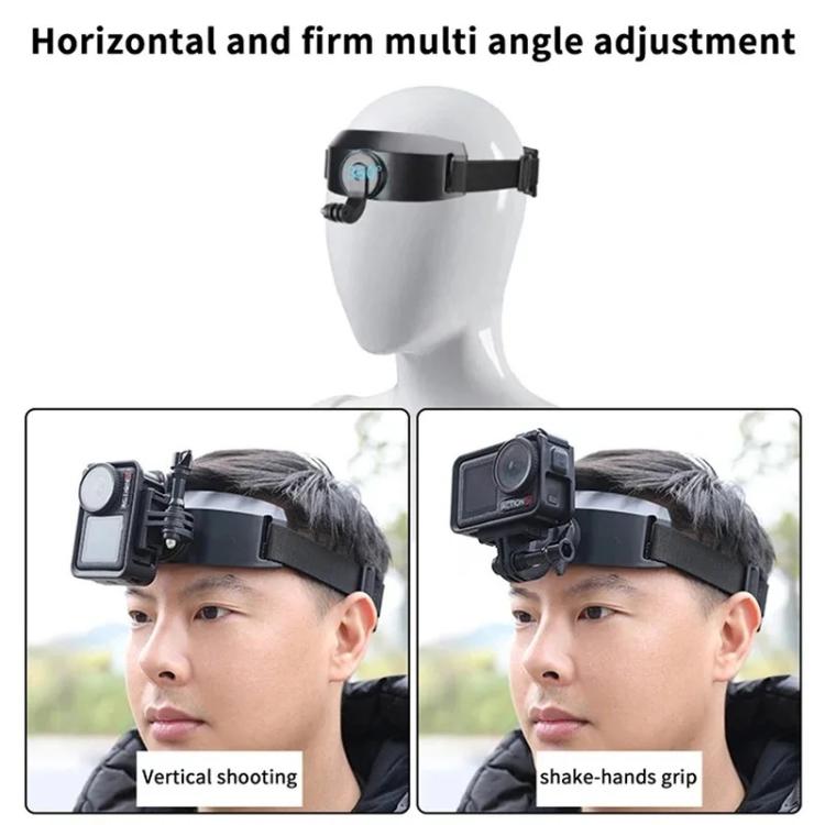 For DJI Action 5 Pro / 4 / 3 Hands-Free Driving Recorder & Sports Camera Mount Head Strap