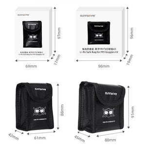 Sunnylife FV-DC261 Battery Explosion-proof Bag, For DJI FPV Glasses Battery, For DJI FPV Glasses 2 Batteries, For DJI FPV Drone Battery, For DJI FPV Drone 2 Batteries, For DJI FPV Drone 3 Batteries