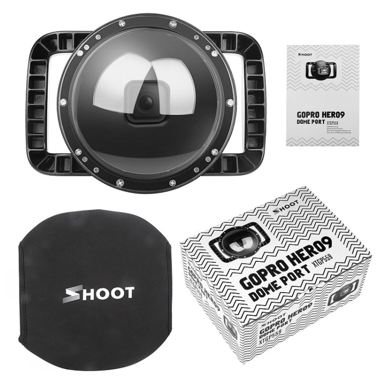 SHOOT XTGP559 Dome Port Underwater Diving Camera Lens Transparent Cover Housing Case For GoPro HERO9 Black, For GoPro HERO9 Black