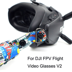 Flight Video Glasses Graffiti Color Headband Fixed Strap For DJI FPV Goggles V2, Strap, Strap + Power Line, Strap + Power Line + Pad