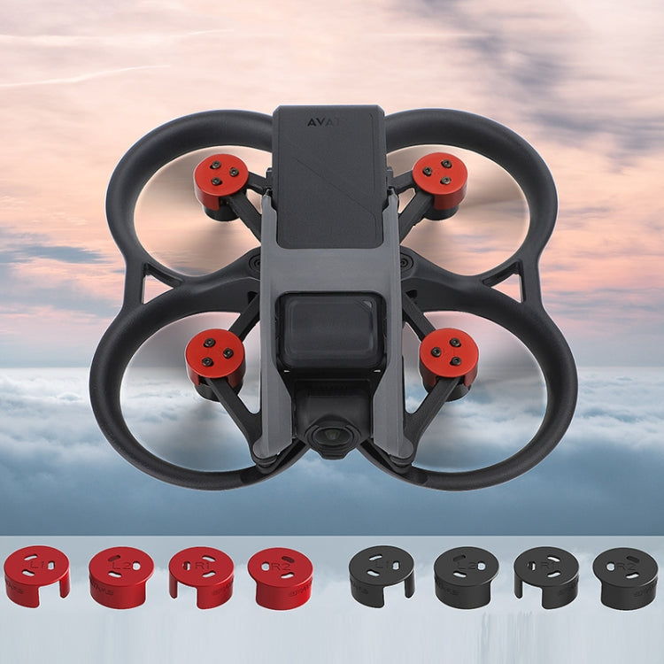 4 PCS / Set Sunnylife AT-MD475 Dust-proof Waterproof Aluminum Alloy Motor Cover For DJI Avata, Red, Black