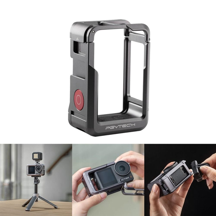 PGYTECH For DJI Osmo Action 3 Aluminum Alloy Camera Housing Shell Expansion Protective Frame, Aluminum Alloy