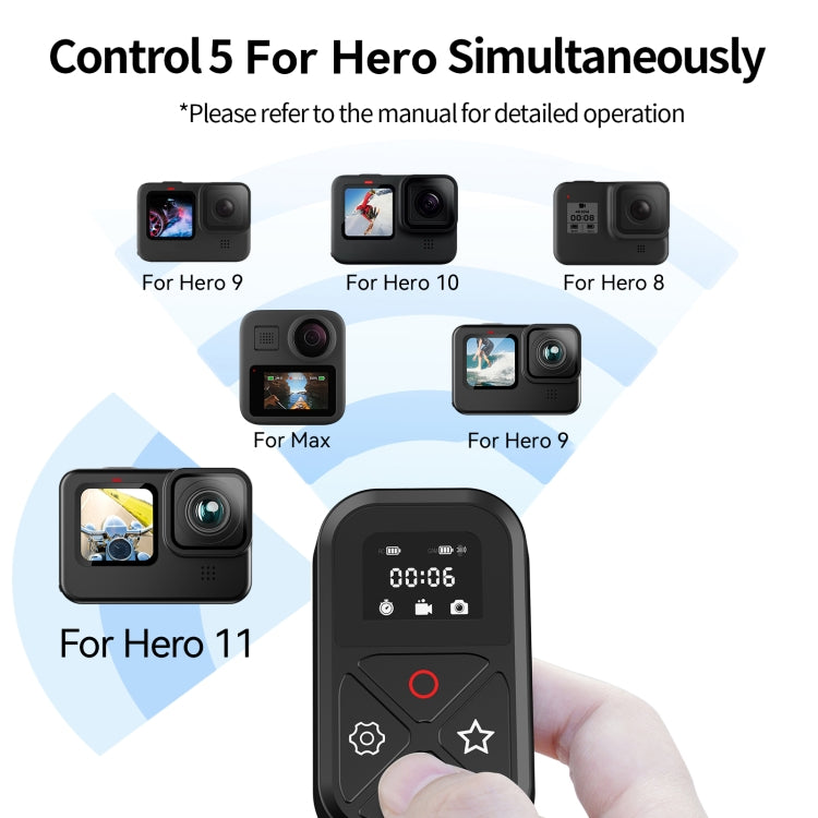 TELESIN T10 80m Bluetooth Remote Control  For GoPro Hero11 Black / HERO10 Black / HERO9 Black / HERO8 Black /Max, For GoPro