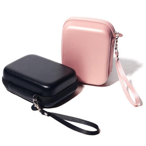 For FUJIFILM Instax Mini EVO  Link LiPlay PU Leather Camera Bag  With Wrist Strap, Black, Pink, Phantom Purple, Phantom Silver