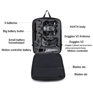 For DJI AVATA Backpack Shoulder Bag Storage Bag Box, ATA-001 (Black)