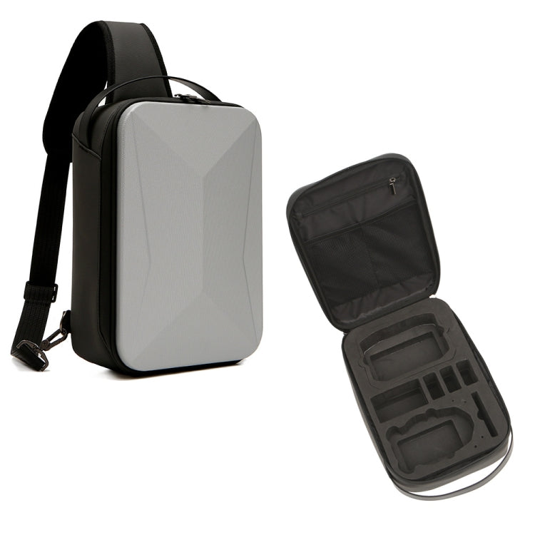 For DJI Mini 3 / Mini 3 Pro Hard Shell Storage Bag Box Chest Bag Shoulder Bag Messenger Bag, M3-010 (Dark Gray), M3-010 (Silver)