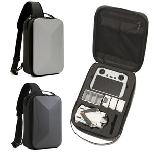 For DJI Mini 3 / Mini 3 Pro Hard Shell Storage Bag Box Chest Bag Shoulder Bag Messenger Bag, M3-010 (Dark Gray), M3-010 (Silver)
