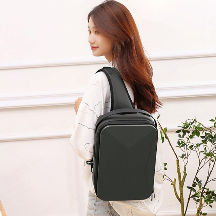 For DJI Mini 3 / Mini 3 Pro Hard Shell Storage Bag Box Chest Bag Shoulder Bag Messenger Bag, M3-010 (Dark Gray), M3-010 (Silver)